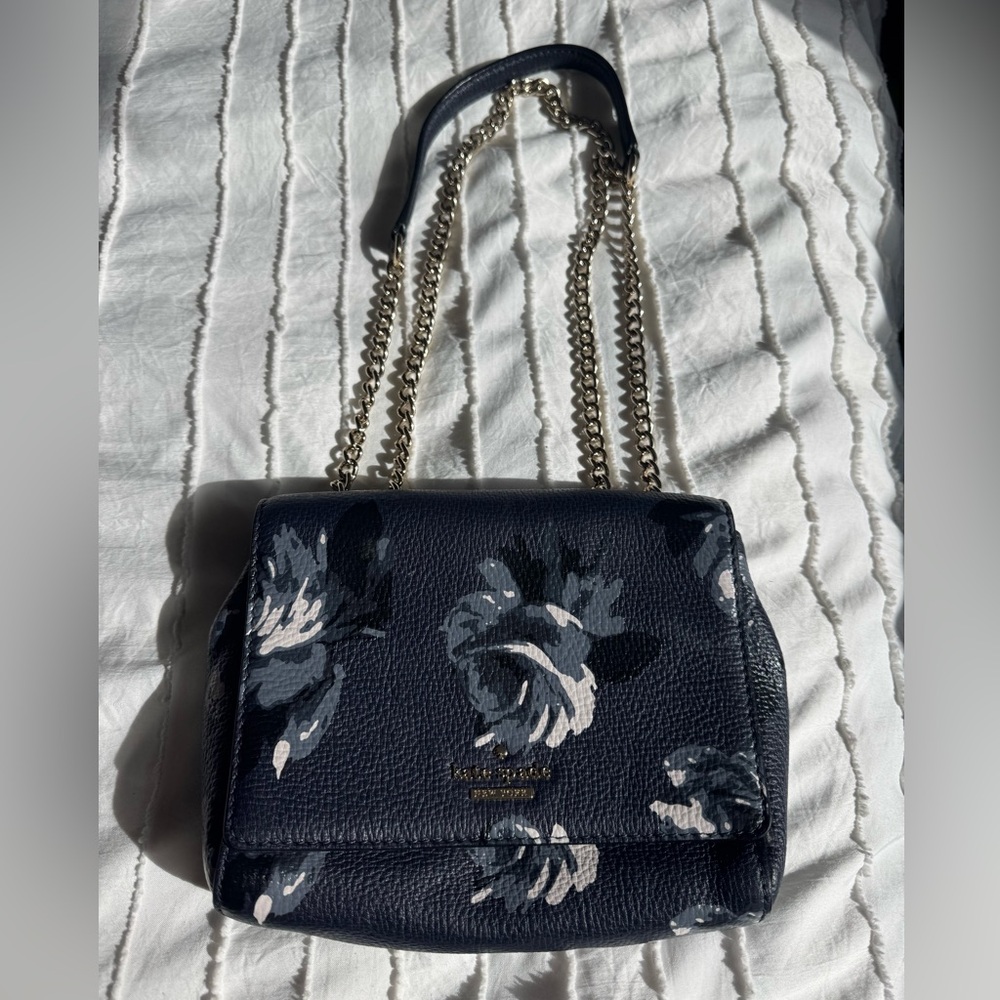 Kate Spade Briar Lane Night Rose Mini Emelyn Shoulder Bag Midnight Blue - Womens